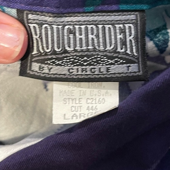 Roughrider vintage cotton asymmetrical western rodeo short sleeve button up - Picture 3 of 4